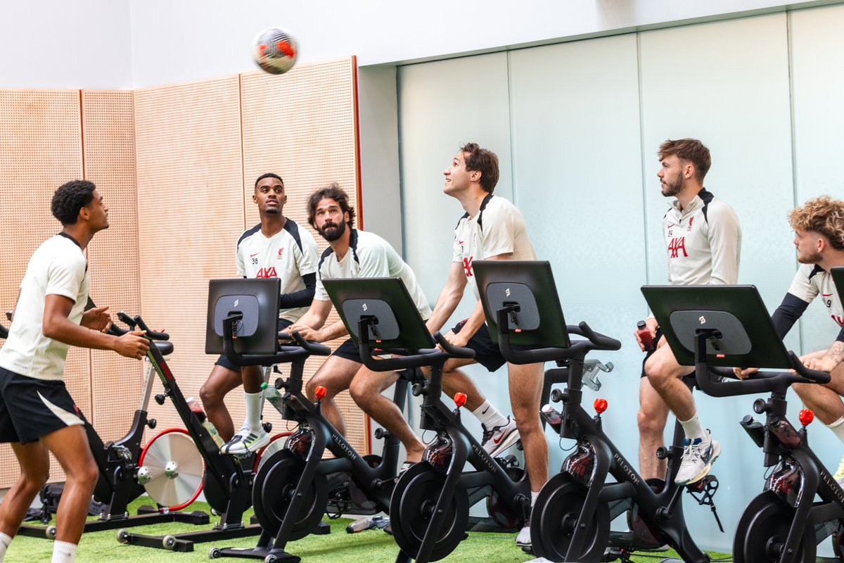 LFC's tweet photo. Preparations underway for our last game of the season with @onepeloton 💪 #Ad https://t.co/vCJBLBgCwr