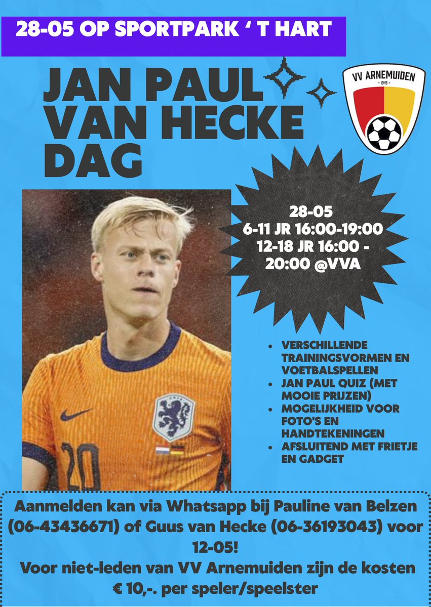GuusvanHecke's tweet photo. Woensdag 28-05 250 kinderen op sportpark 't Hart in Arnemuiden! ⚽️ https://t.co/9iYT7pkDfi