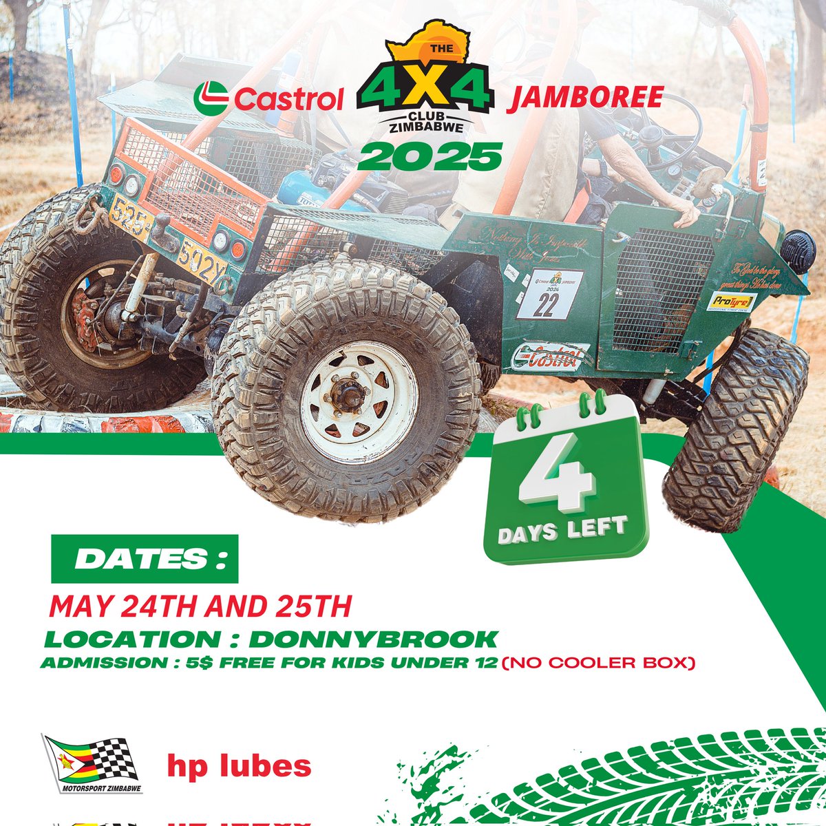 4 DAYS TO GO! 

Get ready for the Castrol 4x4 Jamboree 2025! 

Dates: May 24th and 25th at Donnybrook.

 Admission : $5, kids under 12 free (no cooler box).