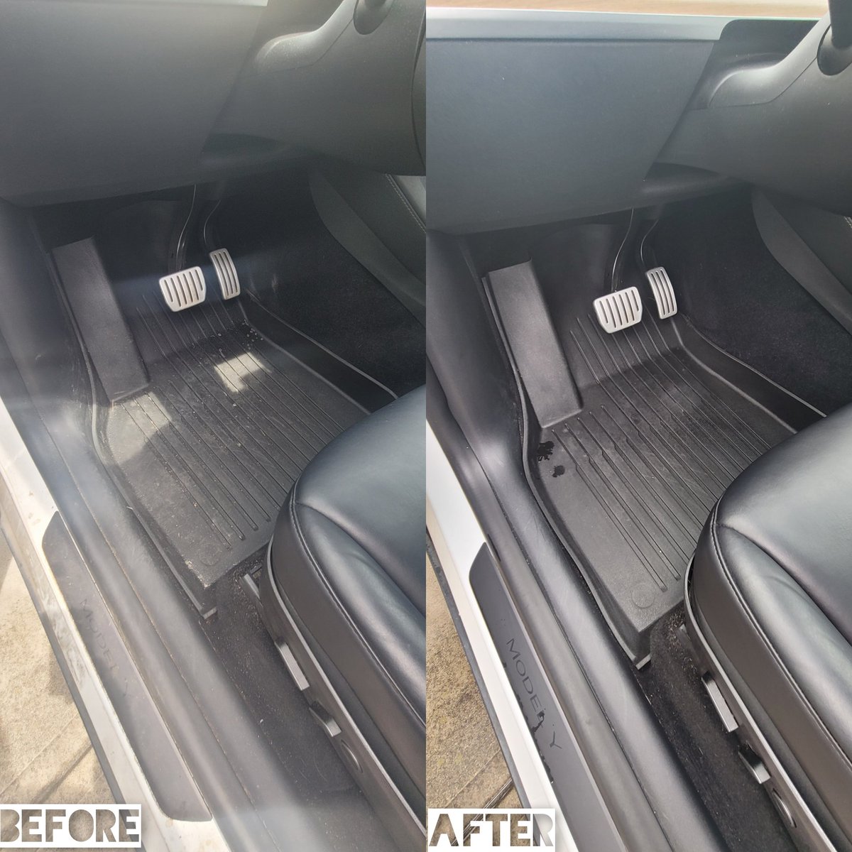 GFCcleaning's tweet photo. We did another full complete detail clean on this 2022 Tesla Modey Y Car. The clients were parents giving the vehicle to their oldest son as a Present. We made them very happy and Brought this Vehicle Back to life. Book with us for all your detailing needs. https://t.co/Qe5YVVann5