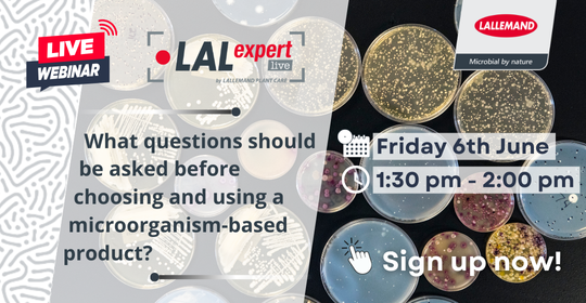 🌾 New LALEXPERT Webinar: Microbial Products in Agriculture – The Essentials.
🔍 This short webinar offers practical insights into key factors to help you make informed, science-based decisions.
👉 Register: events.teams.microsoft.com/event/1bc52841…
#AgWebinar #Biologicals #LallemandPlantCare