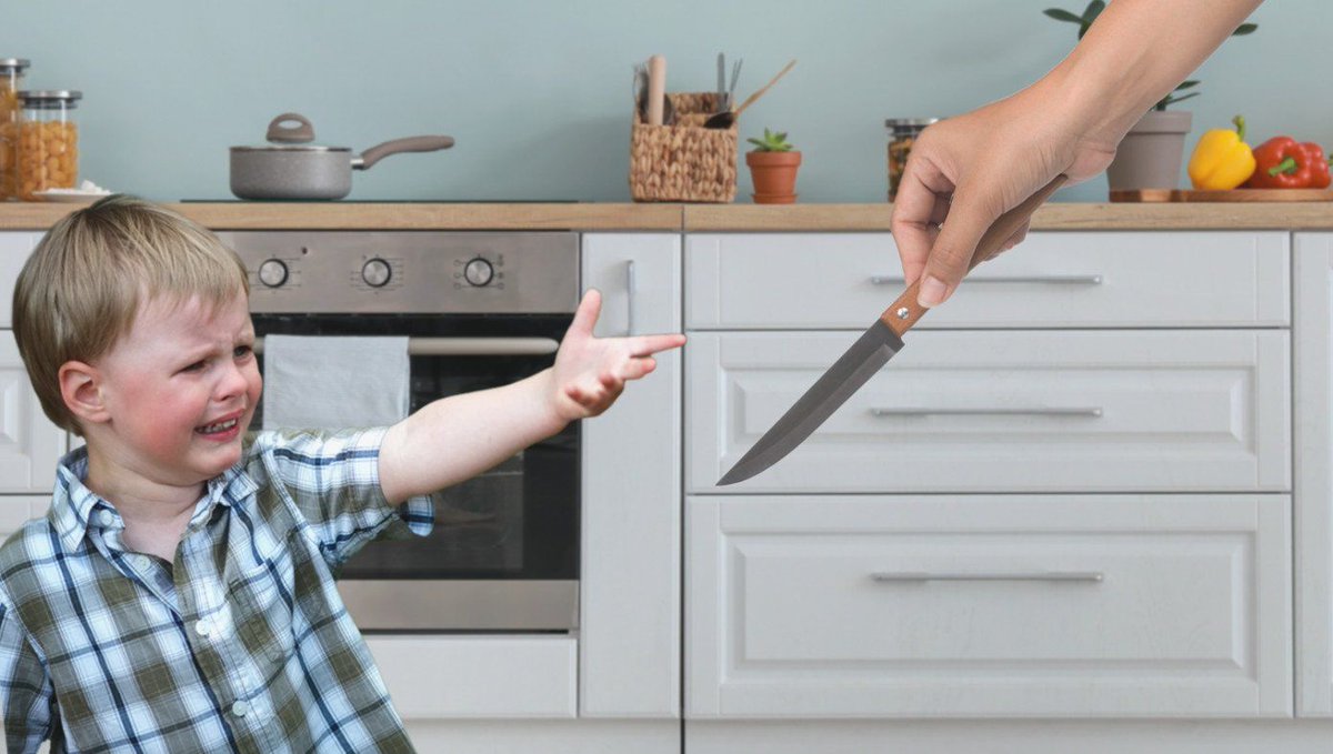 Toddler Fails To See How Parents Can Be Both All-Powerful And All-Loving When They Just Took Away Fun Knife He Was Playing With buff.ly/oo7q4pB