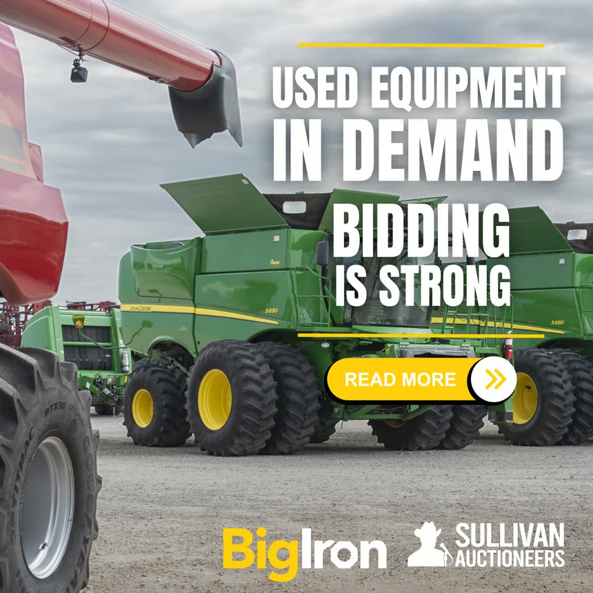 Used Equipment Demand Is Heating Up in 2025 🌾

At BigIron and Sullivan Auctioneers, we’re seeing strong demand and competitive bidding on well-maintained machines. If you're looking to buy or sell, now’s the time!

👉 Read more in our latest blog post: blog.bigiron.com/summer-fall-eq…
