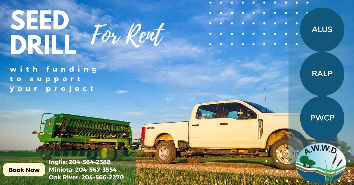 Need a no-till solution? Our 15 ft drills are ready to roll! 

Funding available for pasture seeding, cover crops, and restoring saline/marginal land.

 Reach out to our offices for details!
#notillfarming #CropPlanting #AgRental #FarmEquipment #AWWD #Watershed