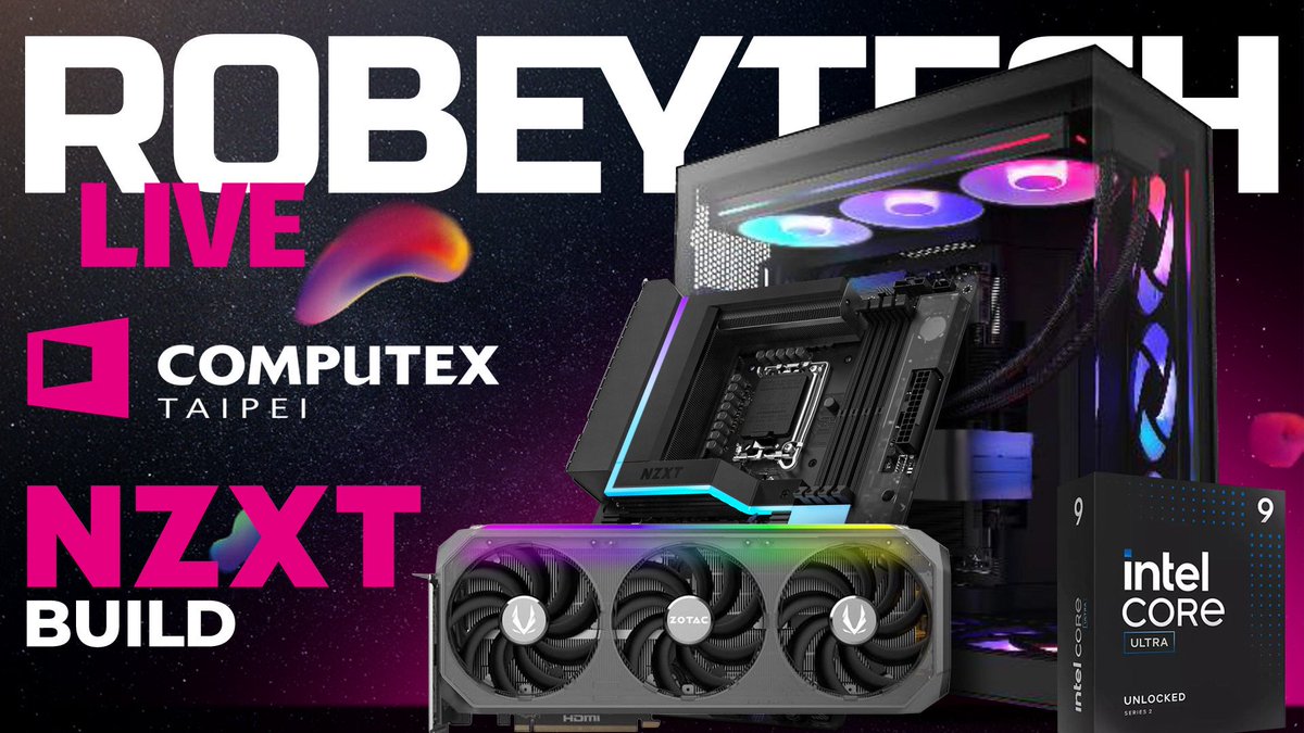 Today we are back with @nzxt live at Computex. Join us for a build using their now H9 Flow case and N9 Z890 Motherboard!  

🎉Plus get a chance to win a free Player 2 PC!🎉

It all starts at 4pm PT at the links below 👇🏻