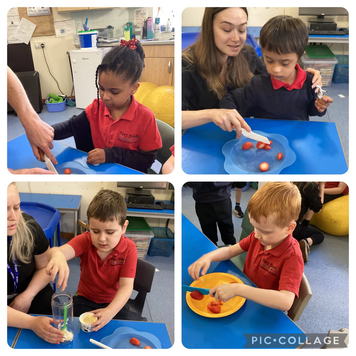 Class 9 have been exploring where their food comes from. On Monday they made vanilla and strawberry milkshake  🥛