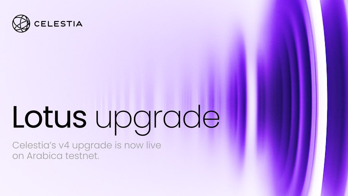 STAKEME (@stakeme_pro) on Twitter photo Celestia v4 Lotus 🪷 is now live on the Arabica testnet!
❓ What’s new:
🔘Hyperlane integration — $TIA can now be sent natively to other networks without bridges. A big step toward seamless interchain communication for all modular blockchains on <a href="/celestia/">Celestia 🦣</a> .
🔘-33% inflation
👉 Celestia v4 Lotus 🪷 is now live on the Arabica testnet!
❓ What’s new:
🔘Hyperlane integration — $TIA can now be sent natively to other networks without bridges. A big step toward seamless interchain communication for all modular blockchains on <a href="/celestia/">Celestia 🦣</a> .
🔘-33% inflation
👉