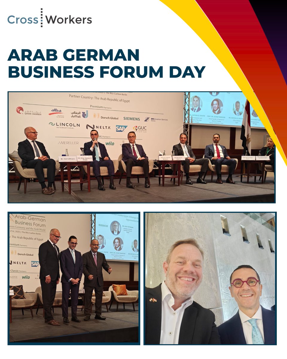 crossworkers_'s tweet photo. Arab-German Business Forum 🇩🇪🇪🇬

What a night of powerful dialogue &amp; meaningful connections in Berlin!

Honored to have our CEO meet H.E. Hassan El Khatib as we spotlight Egypt’s IT &amp; tech potential.

Here’s to stronger Arab-European ties!

#ArabGermanBusinessForum #CrossWorkers https://t.co/9qiguWo7dh