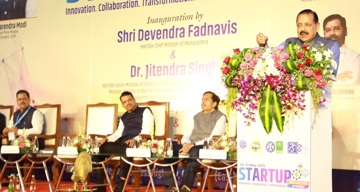 DrJitendraSingh's tweet photo. “Marine #Startups can unlock immense value for India’s Blue economy, especially in the coastal States. 

With around 1,000+ km coastline, this sector remains underexplored. 

Deep Ocean Mission launched by PM @narendramodi is going to be a turning point in recognizing this potential. And, #Mumbai, being a coastal hub, is the ideal place to highlight this”.

#CSIR