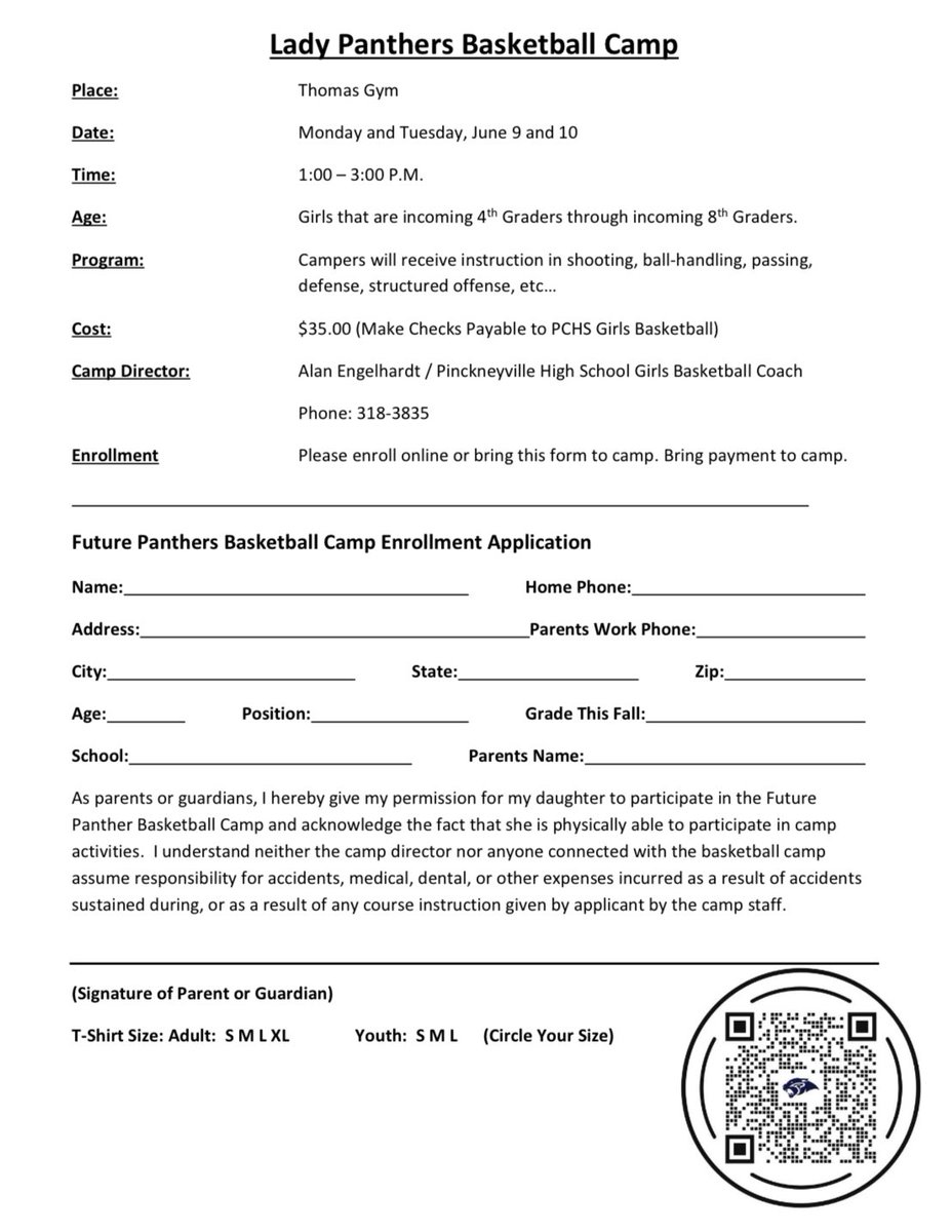 PCHS_LadyHoops's tweet image. Lady Panthers Basketball Camp

Dates: June 9 and 10

Hands on skill development with the High school team and coaches!