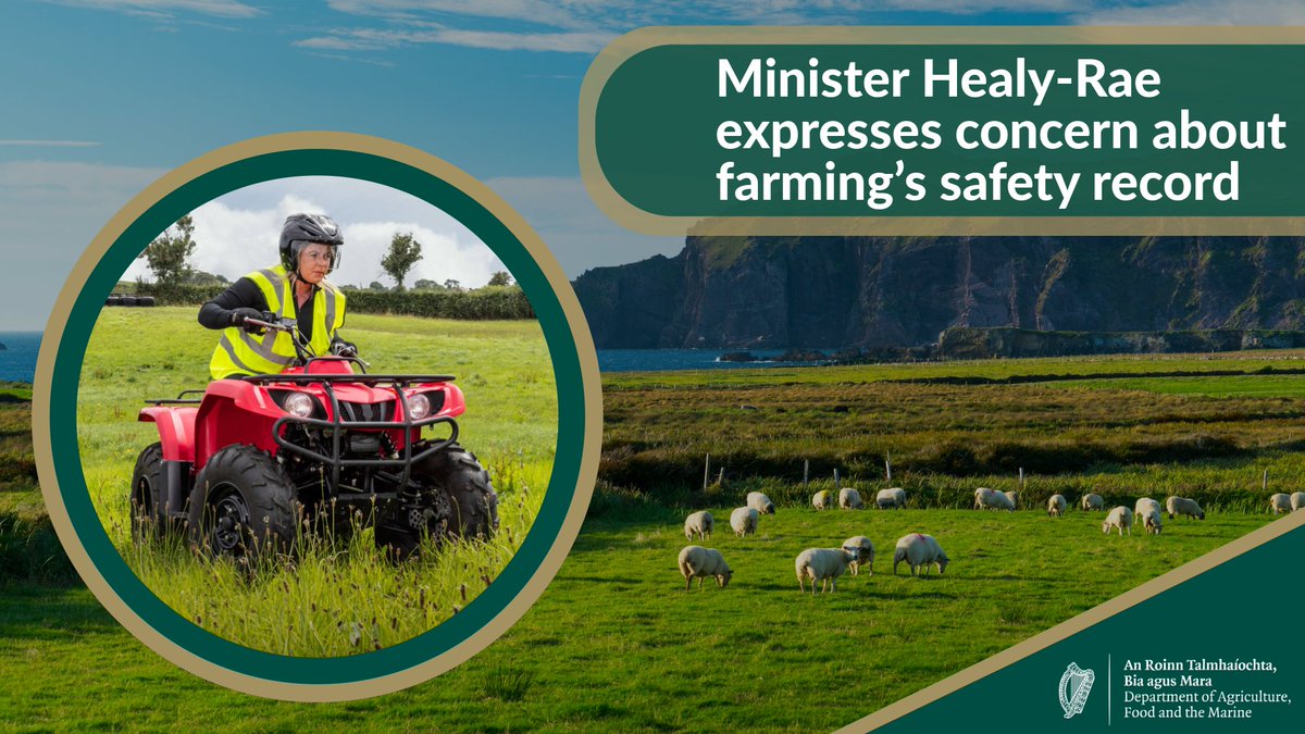 Dept of Agriculture, Food and the Marine (@agriculture_ie) on Twitter photo Minister <a href="/MHealyRae/">Michael Healy-Rae</a> today voiced his concern about the significant increase in work-related fatalities in recent weeks among farmers. This year, farming has accounted for five of the ten workplace fatalities, with fishing accounting for one fatality.
👉gov.ie/en/department-… Minister <a href="/MHealyRae/">Michael Healy-Rae</a> today voiced his concern about the significant increase in work-related fatalities in recent weeks among farmers. This year, farming has accounted for five of the ten workplace fatalities, with fishing accounting for one fatality.
👉gov.ie/en/department-…