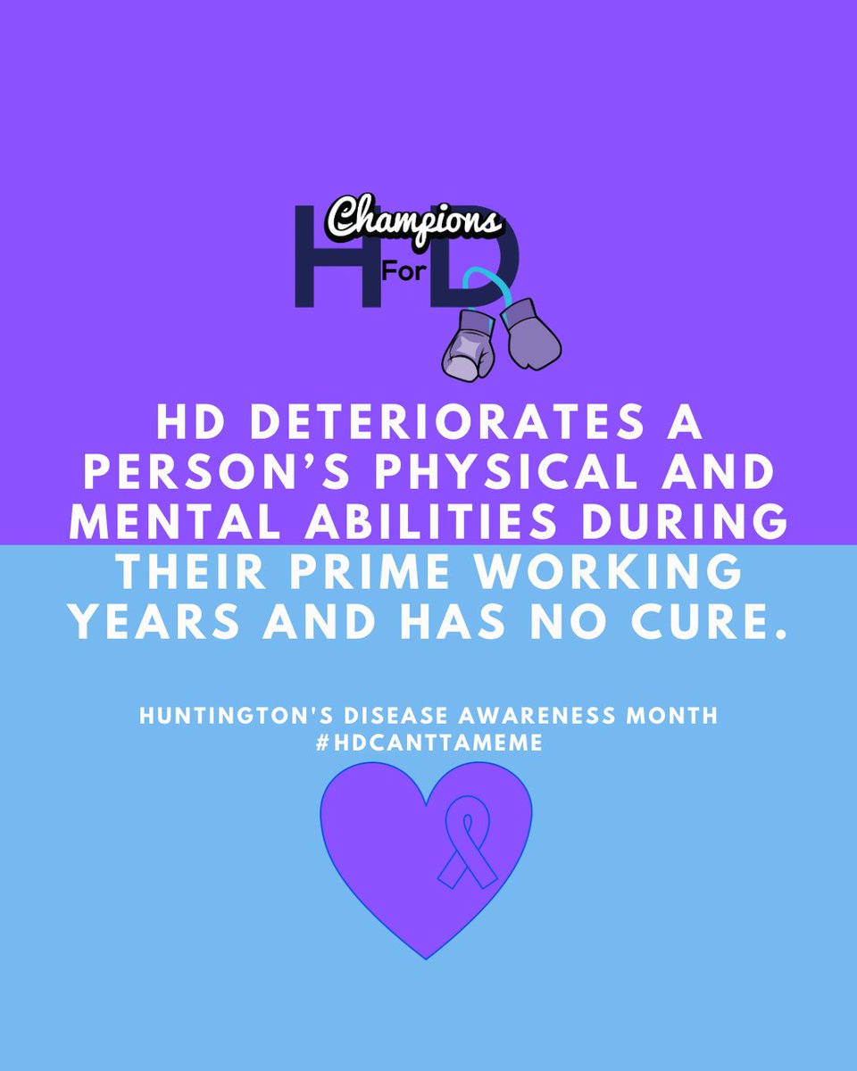 ChampionsForHD's tweet photo. This Huntington’s Disease Awareness Month, let’s raise awareness about HD and support research! 💙✨ Learn more at https://t.co/863tEqwDZW #HuntingtonsDisease #HDCantTameMe #HDawareness #ChampionsForHD #EndHD #HopeForTomorrow #HDAwarenessMonth https://t.co/5ShLFIQrjI