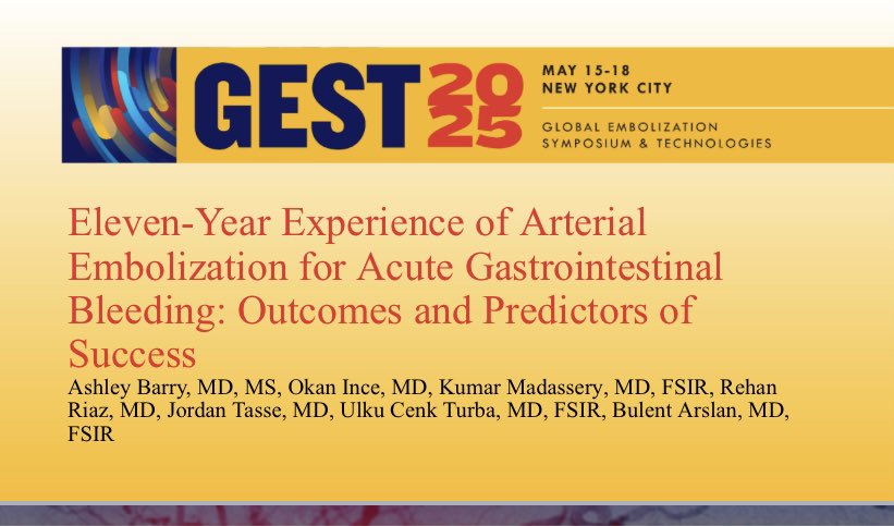 Ashley Barry, MS (@abarry5028) on Twitter photo Had the incredible honor of presenting our experience on the evolving role of IR in managing GI bleeding this weekend at <a href="/thegestgroup/">GEST -Global Embolization Symposium & Technologies</a>!! #GEST2025 #embolization #radchicks Had the incredible honor of presenting our experience on the evolving role of IR in managing GI bleeding this weekend at <a href="/thegestgroup/">GEST -Global Embolization Symposium & Technologies</a>!! #GEST2025 #embolization #radchicks