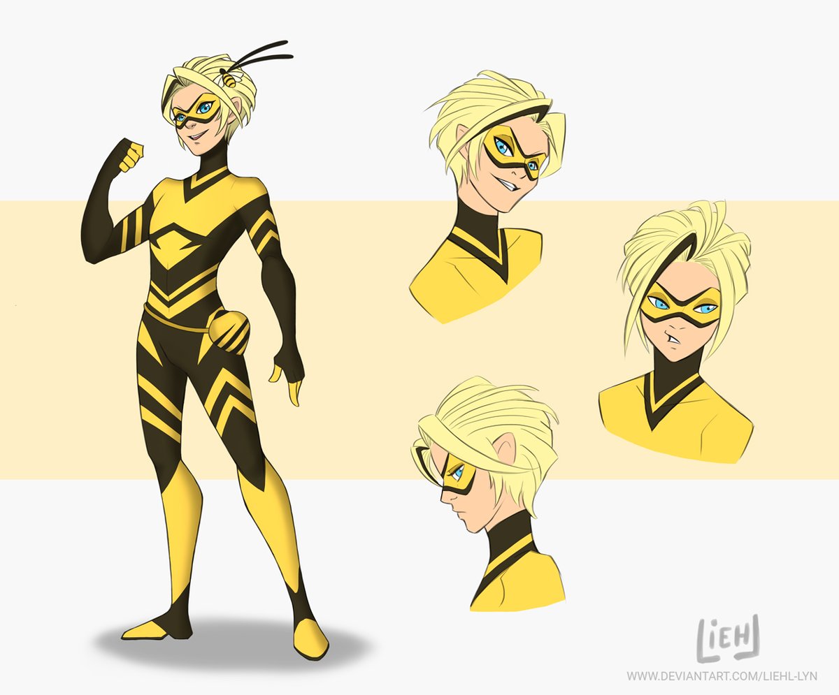 LiehlLyn's tweet photo. Worked on this for a dear friend of mine! This is Sting Prince, a male version of our beloved Queen Bee as he appears in my friend's AU 
#miraculousladybug #ladybug #QueenBee https://t.co/PHvIjKDnct