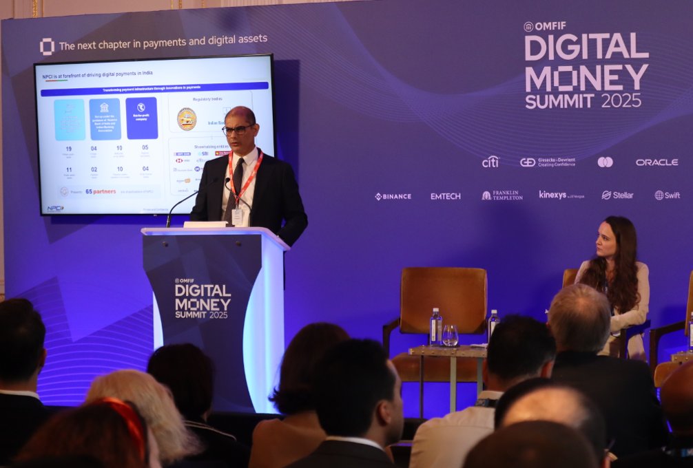 OMFIFDMI's tweet image. 馃審How is #India transforming the future of global payments?
"Access, transparency, speed and affordability, we are driven by these principles and we want to play a big role in transforming digital payments".
Ritesh Shukla, Chief Executive Officer, @NPCI_Intl, shares insights.