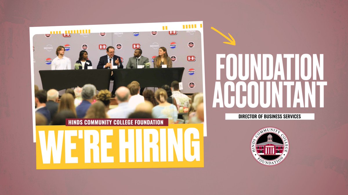 Matt Jones - CNE, CDE, CNC (@okrajones) on Twitter photo We're searching for our next <a href="/HindsCC/">Hinds Community College</a> / <a href="/HindsFoundation/">HindsFoundation</a> Foundation Accountant/Director of Business Services! If you're goal oriented & driven to help students discover their true potential, then we would like to hear from you. To apply, please click the link below. We're searching for our next <a href="/HindsCC/">Hinds Community College</a> / <a href="/HindsFoundation/">HindsFoundation</a> Foundation Accountant/Director of Business Services! If you're goal oriented & driven to help students discover their true potential, then we would like to hear from you. To apply, please click the link below.