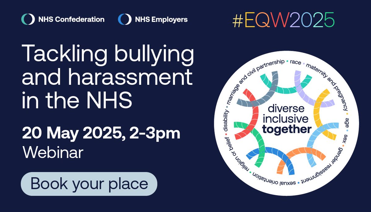 Diversity & Inclusion (@nhse_diversity) on Twitter photo Key learning from today's #EQW2025 webinar with <a href="/DrDoyinA/">Doyin Atewologun</a> & <a href="/UHD_NHS/">University Hospitals Dorset NHS Foundation Trust</a>:
π Avoid normalising behaviours
π Build up trust in reporting
π Silence is seen as endorsement
π It is within YOUR control to disrupt the cycle π«΅
Find out more about the week π bit.ly/3GoauHm Key learning from today's #EQW2025 webinar with <a href="/DrDoyinA/">Doyin Atewologun</a> & <a href="/UHD_NHS/">University Hospitals Dorset NHS Foundation Trust</a>:
π Avoid normalising behaviours
π Build up trust in reporting
π Silence is seen as endorsement
π It is within YOUR control to disrupt the cycle π«΅
Find out more about the week π bit.ly/3GoauHm