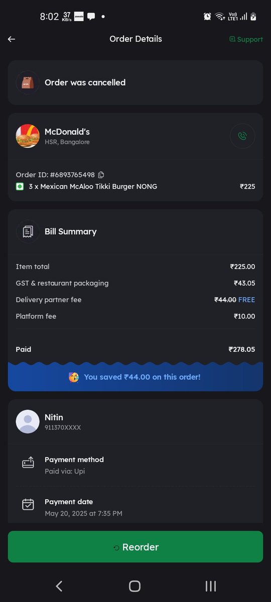 NitinKr25's tweet photo. I can see why @GooglePay is way popular than @PhonePe
Even after successful money transaction via @PhonePe when it didn't reflect back successful order on my @zomato app.. still i need to contact my bank @ICICIBank for a refund of just 278 rupees.
@PhonePeSupport @ICICIBank_Care https://t.co/xaHavTR8H0