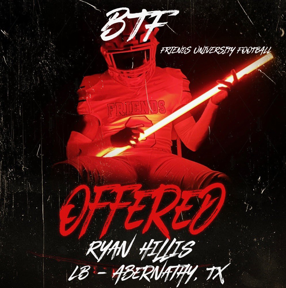 Ryan (@ryan_hillis350) on Twitter photo #AGTG After a great conversation with <a href="/CoachMurrayFU/">Mase</a> I am blessed to receive an offer from <a href="/FalconsFU/">Friends University Football</a>
<a href="/CoachWhiteDB1/">Coach White</a> <a href="/CoachBloskas/">Keith Bloskas</a> <a href="/EasterwoodShay/">Shay Easterwood</a> <a href="/806hsscmedia/">Jasone Pearson</a> <a href="/JGonzalesJr10/">Julio Gonzales Jr.</a> <a href="/AbernathyFB/">Abernathy Football & Recruiting</a> #AGTG After a great conversation with <a href="/CoachMurrayFU/">Mase</a> I am blessed to receive an offer from <a href="/FalconsFU/">Friends University Football</a>
<a href="/CoachWhiteDB1/">Coach White</a> <a href="/CoachBloskas/">Keith Bloskas</a> <a href="/EasterwoodShay/">Shay Easterwood</a> <a href="/806hsscmedia/">Jasone Pearson</a> <a href="/JGonzalesJr10/">Julio Gonzales Jr.</a> <a href="/AbernathyFB/">Abernathy Football & Recruiting</a>