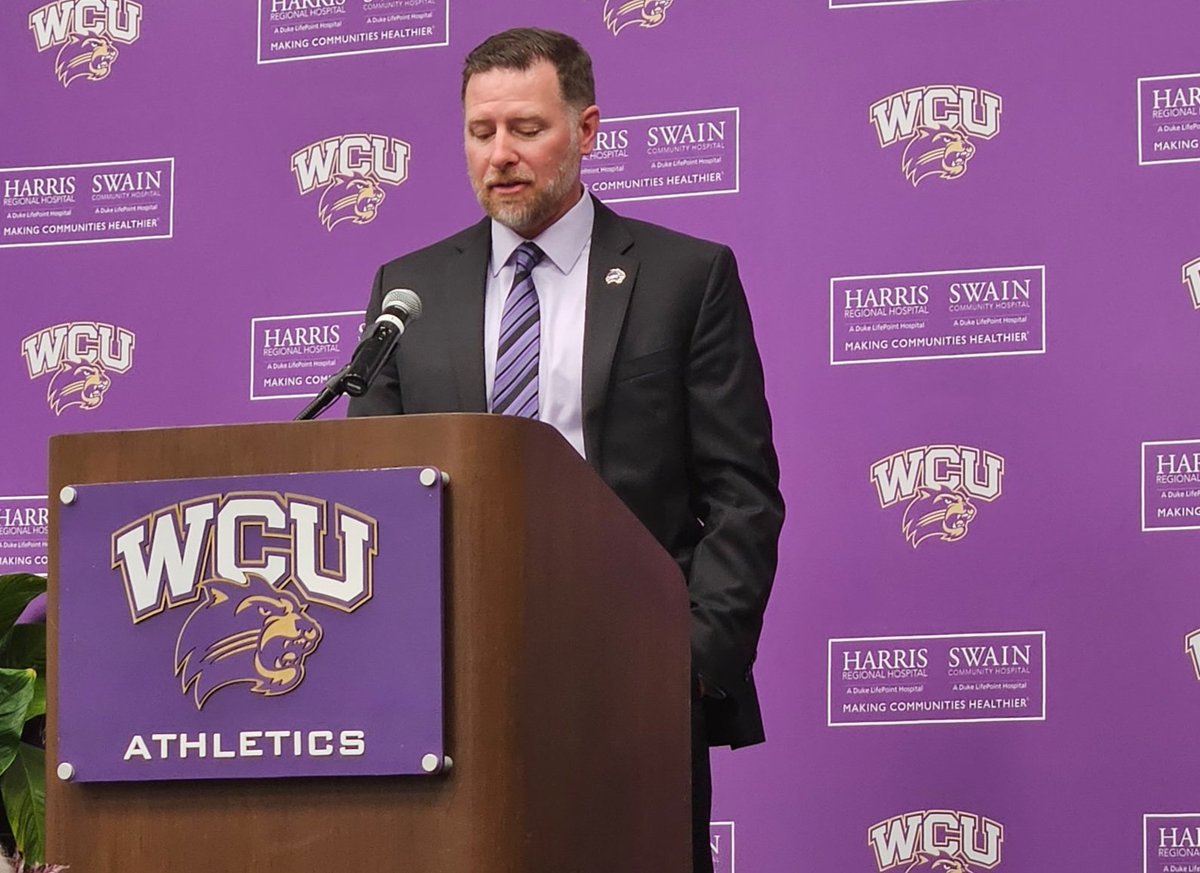 HAPPENING NOW: Kyle Pifer introduced as AD. Leading <a href="/Catamounts/">Western Carolina Athletics</a> Sports into the next era. #CatamountCountry