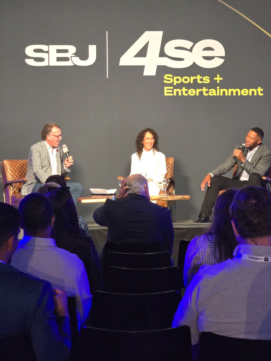Impressive journey of <a href="/SMAC/">SMAC Entertainment</a>  <a href="/michaelstrahan/">Michael Strahan</a> and partner Constance Schwartz on work ethic, authenticity and pushing dreams. (Or shatterring them) Can't wait to see the Madden movie. <a href="/SBJ/">Sports Business Journal</a>  #sbj4se #sportsmarketing