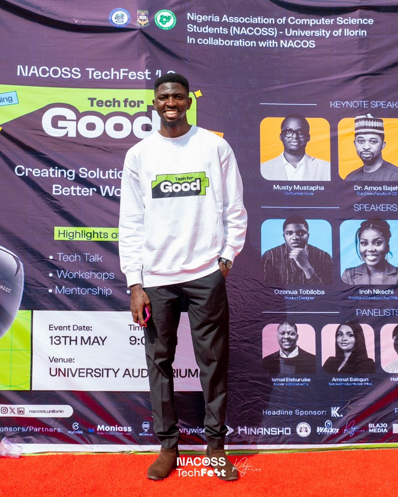 NACOSS_UIL's tweet image. Leadership that speaks, moves, and shows up!🚀🚀

Big shoutout to the amazing NACOSS President @unusualayomide for dreaming big and delivering even bigger!⚡️

This vision became a reality and the impact will last!🤩🔥🔥

#NACOSSTechfest 
#NACOSSSYNC 
#NACOSSUnilorin 
#TechForGood