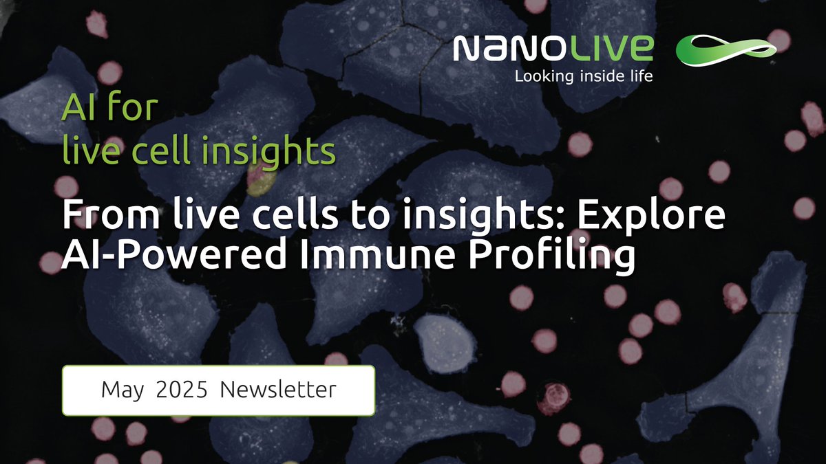 📫 In our May newsletter:
🔬 See how AI-powered immune profiling is reshaping live cell analysis
🚀 Get ready for the LIVE T Cell Assay launch
🧠 Explore γδ T cell tech &amp; latest publications
👇 Read more: bit.ly/3FaiNq7
#AI #immunotherapy #innovation