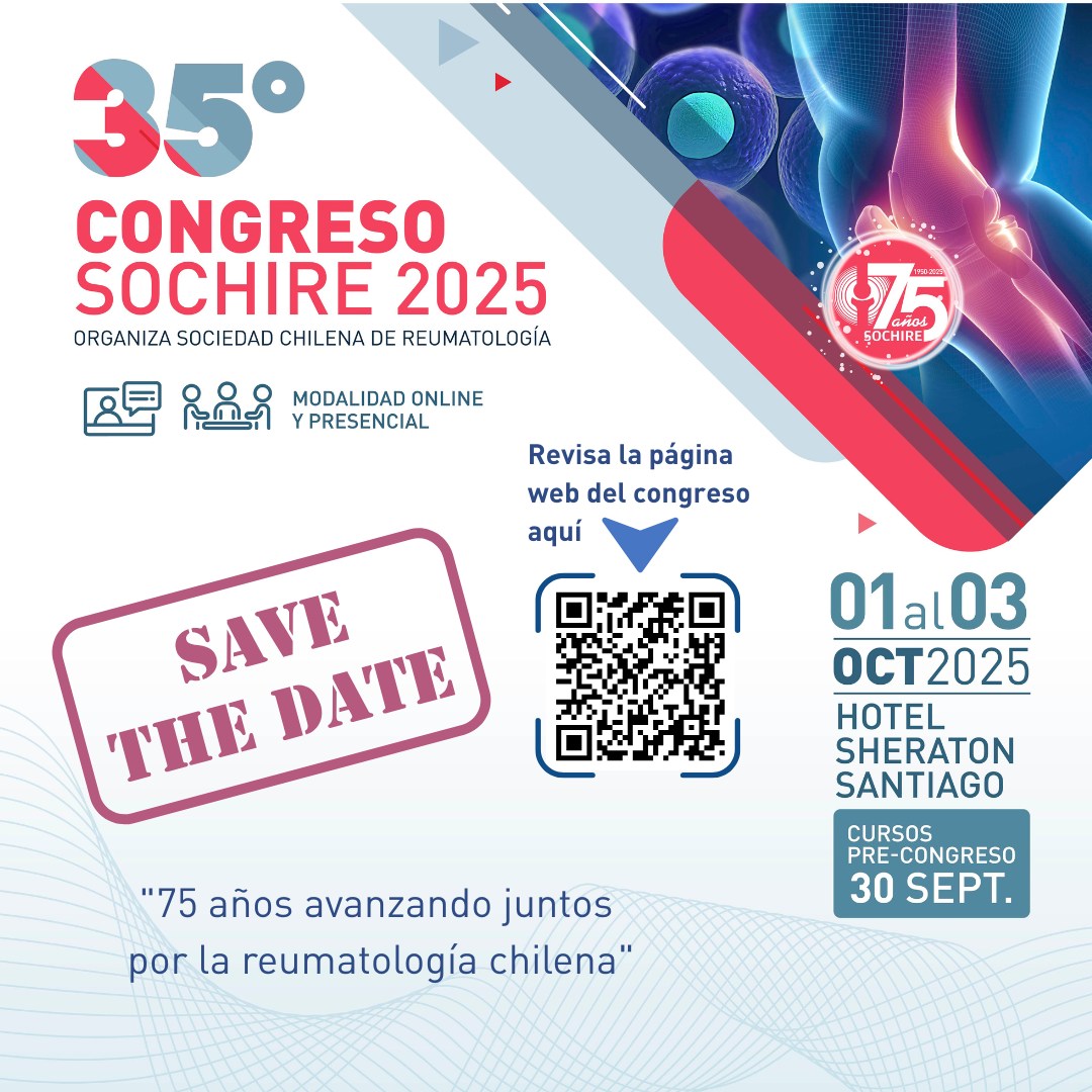 📷 ¡SOCHIRE cumple 75 años!
Te invitamos a reservar la fecha para el 35° Congreso SOCHIRE, que se realizará en el Hotel Sheraton Santiago.
No te quedes fuera de este gran encuentro de la comunidad de #SOCHIRE - mailchi.mp/e094ad4d2f50/s…