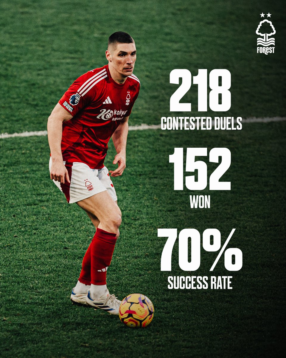 He comes from Serbia… 🎶🇷🇸

Nikola has the best success rate of any player to contest 100+ duels in the @PremierLeague this season. 💪
