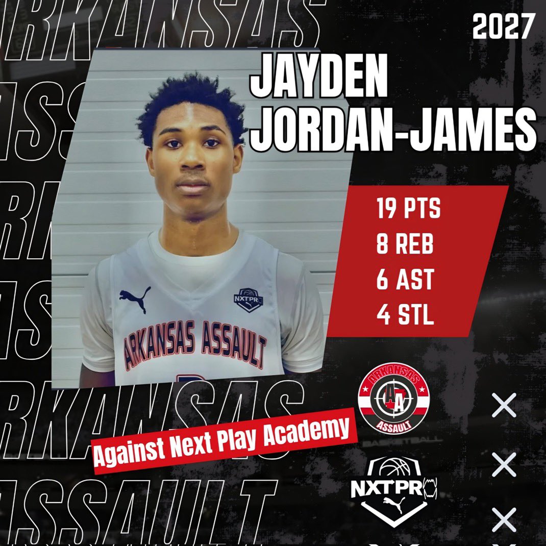 Nicholas Neal (@nickneal870) on Twitter photo 2027 <a href="/jaydenjordanj3/">Jayden Jordan James</a> had himself a weekend in Wichita helping <a href="/ArkansasAssault/">Arkansas Assault</a> 16u go 3-1 all while knocking of a Pro16 team.
The kids is an elite scorer and defender who only gotten better since last year. He already holds 3 D1 offers. Coaches take notes and put some eyes on 2027 <a href="/jaydenjordanj3/">Jayden Jordan James</a> had himself a weekend in Wichita helping <a href="/ArkansasAssault/">Arkansas Assault</a> 16u go 3-1 all while knocking of a Pro16 team.
The kids is an elite scorer and defender who only gotten better since last year. He already holds 3 D1 offers. Coaches take notes and put some eyes on