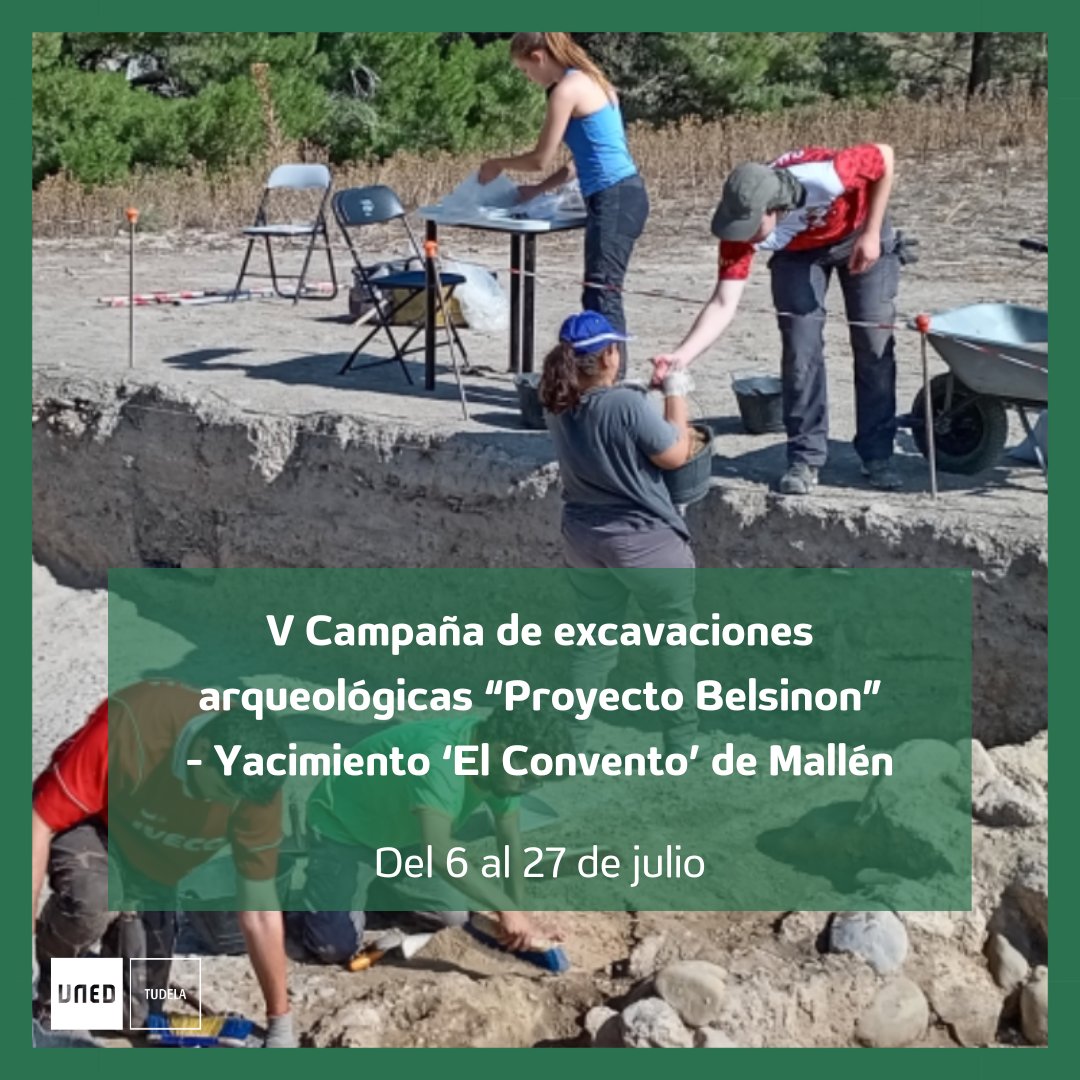 📅 Hasta el 1 de junio puedes sumarte al Proyecto Belsinon, una investigación arqueológica en el yacimiento 'El Convento' de Mallén, donde se localiza el 'Pagus Belsinonensis' citado en el conocido Bronce de Agón, 'Lex riui Hiberiensis'.

📲: extension.uned.es/actividad/44827