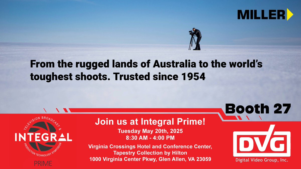 Don't be alone, join the crowd at BOOTH 27.
#miller_tripods