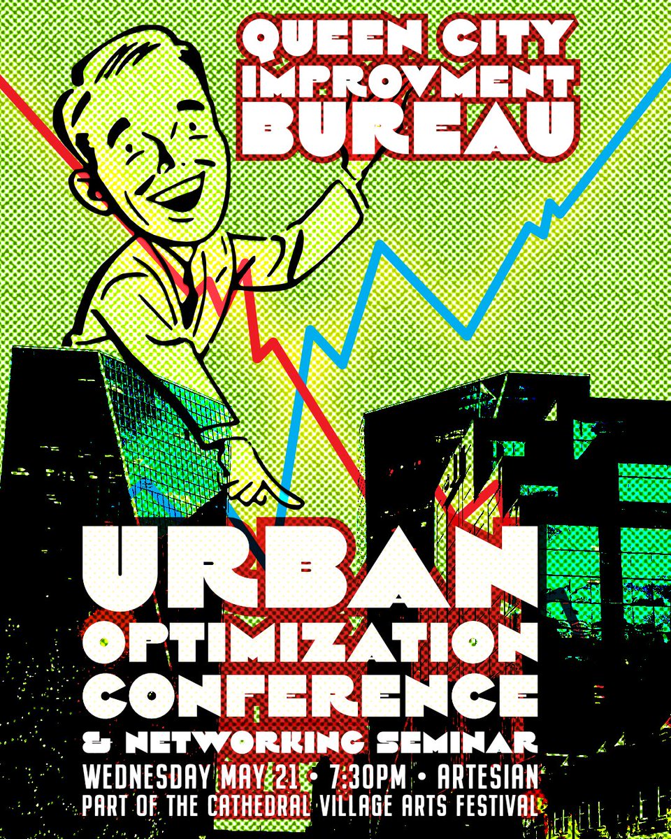 The Queen City Improvement Bureau is at the Artesian at 7:30pm on Wednesday (holy shit, that's tomorrow) as part of the Cathedral Village Arts Fest. Come early if you want a lanyard — that'll get you top-tier access to all improvements! #yqrcc