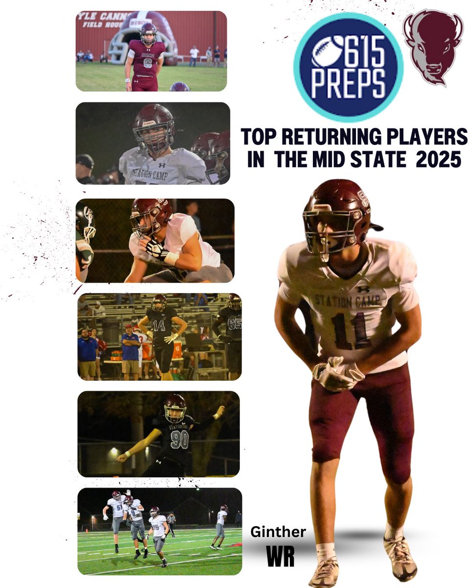 Station Camp Football (@scbisonfootball) on Twitter photo Bison Named to <a href="/615Preps/">615 Preps</a> Top Returners in Mid State: QB- <a href="/COverbey2027/">Colton Overbey</a> WR- <a href="/EricGinther/">Eric</a> OL- <a href="/tylerogan09/">Tyler Ogan</a> <a href="/BraydenDolan_LS/">Brayden Dolan 5’10” 209lbs LS</a> DL- <a href="/RylandKeefe14/">Ryland Keefe 6’4 240lbs</a> LB- Will Stevens SPT- <a href="/GaViN90Football/">Gavin Hastings 4.5⭐️</a> <a href="/BraydenDolan_LS/">Brayden Dolan 5’10” 209lbs LS</a> <a href="/SCCoachB/">CoachBain</a> <a href="/SCcoachStephens/">Kevin Stephens</a> <a href="/BoBeasley15/">Bobby Beasley II</a> <a href="/CoachJNeal/">Jarod Neal</a> Bison Named to <a href="/615Preps/">615 Preps</a> Top Returners in Mid State: QB- <a href="/COverbey2027/">Colton Overbey</a> WR- <a href="/EricGinther/">Eric</a> OL- <a href="/tylerogan09/">Tyler Ogan</a> <a href="/BraydenDolan_LS/">Brayden Dolan 5’10” 209lbs LS</a> DL- <a href="/RylandKeefe14/">Ryland Keefe 6’4 240lbs</a> LB- Will Stevens SPT- <a href="/GaViN90Football/">Gavin Hastings 4.5⭐️</a> <a href="/BraydenDolan_LS/">Brayden Dolan 5’10” 209lbs LS</a> <a href="/SCCoachB/">CoachBain</a> <a href="/SCcoachStephens/">Kevin Stephens</a> <a href="/BoBeasley15/">Bobby Beasley II</a> <a href="/CoachJNeal/">Jarod Neal</a>