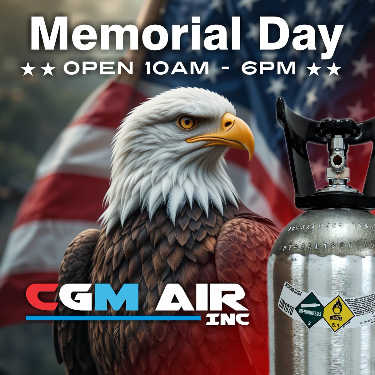 CGMAirInc's tweet photo. CGM is open full hours Memorial Day! https://t.co/F0uPMGM2cz