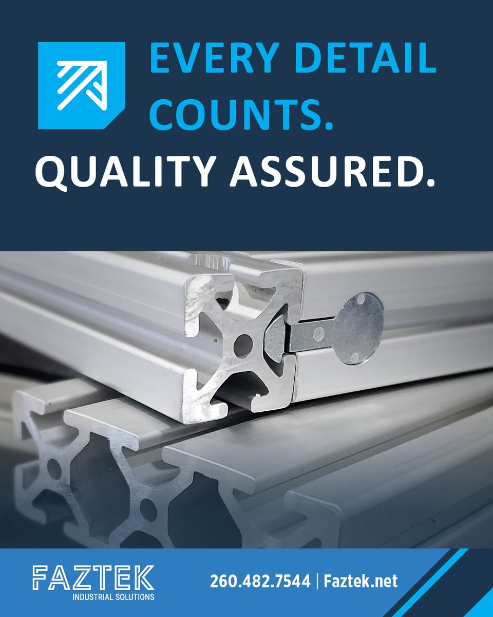 FaztekLLC's tweet photo. When it comes to custom solutions, quality is key! 🛠️ At Faztek, we ensure rigorous quality control from start to finish. Your project deserves the best! 🔍 Trust us for top-tier quality. 

#QualityFirst #CustomSolutions #TSlotExtrusion #BuiltToLast #Faztek https://t.co/1uJLLKGucj