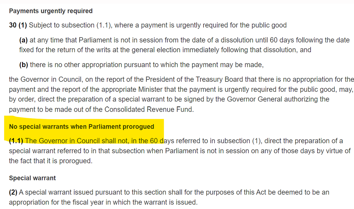 Tablesalt13's tweet photo. 🚨🚨LOOK AT THIS

THE GOVERNOR GENERAL OF CANADA

is not EVEN supposed to authorize special warrant spending when parliament is PROROGUED

but she is doing it under a "urgent requirement for public good"  exception

CANADA IS OFF THE RAILS! https://t.co/MVRVS7zery