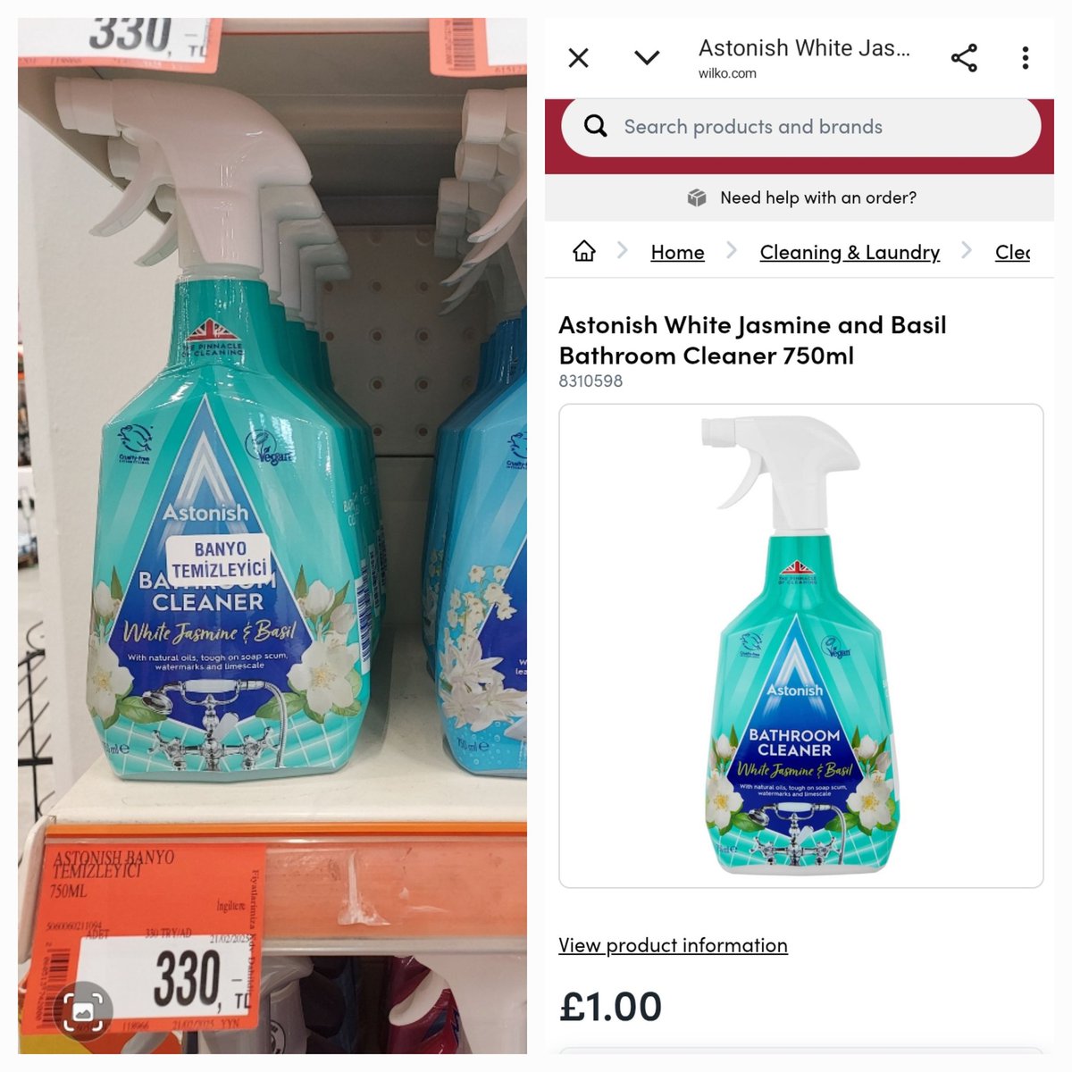 İngiltere'den £1 (51 TL) aldığım aynı temizlik ürünü Türkiye'de nasıl 330 TL olabilir?

Türkiye'deki bu ANORMAL pahalılık sadece enflasyonla açıklanabilir mi?