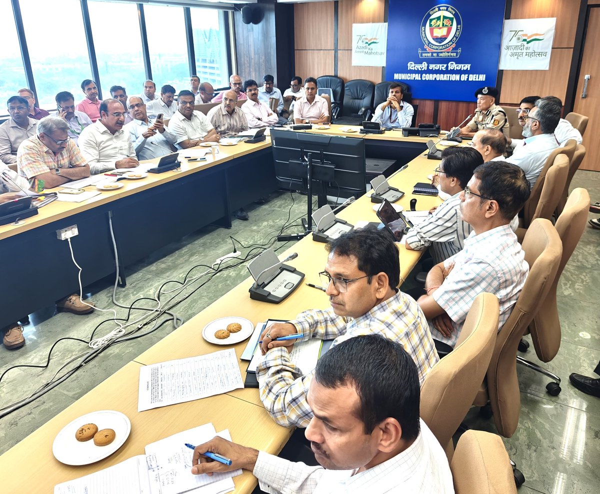 Municipal Corporation of Delhi (@mcd_delhi) on Twitter photo The Commissioner, MCD <a href="/AshwaniKumar_92/">Ashwani Kumar</a> chaired a meeting with officers from various departments to discuss ‘Operation Mission’ ahead of the monsoon. The focus was on drain cleaning & waterlogging prevention to ensure smooth functioning of the city’s drainage system during rains. The Commissioner, MCD <a href="/AshwaniKumar_92/">Ashwani Kumar</a> chaired a meeting with officers from various departments to discuss ‘Operation Mission’ ahead of the monsoon. The focus was on drain cleaning & waterlogging prevention to ensure smooth functioning of the city’s drainage system during rains.