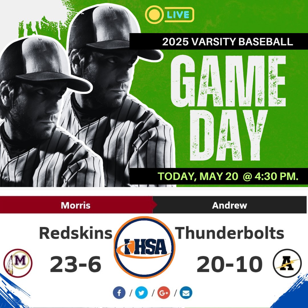 IHSA UPDATES (@ihsa_updates) on Twitter photo ๐ฅBASEBALL GAMEDAY๐ฅ
โพ๏ธ Morris ๐๏ธ Andrew
๐บ Live: livestream.highschoolsports.live
๐ May 20, 2025
โฐ๏ธ 4:30p.
<a href="/coach_struck_/">John Struck</a> <a href="/BrettBounds2/">Brett Bounds</a> <a href="/wagner_steven11/">Steven Wagner</a> <a href="/colin_pfeifer/">Colin Pfeifer</a> <a href="/Micksmith07/">Mick Smith</a> <a href="/JackWheeler711/">Jack Wheeler</a> <a href="/MorrisBaseball/">Morris Baseball</a> <a href="/tboltbaseball/">VJA Baseball</a> <a href="/vjabolts/">Andrew Athletics</a> <a href="/AbirOthman/">Dr. Abir Othman</a> <a href="/AndrewHS_d230/">Victor J. Andrew High School</a> <a href="/BoltsPEHEDE/">Andrew High School PE, Health & Driver Education</a> ๐ฅBASEBALL GAMEDAY๐ฅ
โพ๏ธ Morris ๐๏ธ Andrew
๐บ Live: livestream.highschoolsports.live
๐ May 20, 2025
โฐ๏ธ 4:30p.
<a href="/coach_struck_/">John Struck</a> <a href="/BrettBounds2/">Brett Bounds</a> <a href="/wagner_steven11/">Steven Wagner</a> <a href="/colin_pfeifer/">Colin Pfeifer</a> <a href="/Micksmith07/">Mick Smith</a> <a href="/JackWheeler711/">Jack Wheeler</a> <a href="/MorrisBaseball/">Morris Baseball</a> <a href="/tboltbaseball/">VJA Baseball</a> <a href="/vjabolts/">Andrew Athletics</a> <a href="/AbirOthman/">Dr. Abir Othman</a> <a href="/AndrewHS_d230/">Victor J. Andrew High School</a> <a href="/BoltsPEHEDE/">Andrew High School PE, Health & Driver Education</a>
