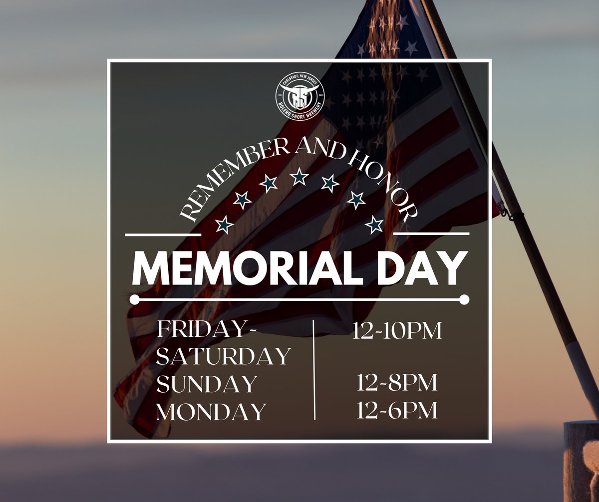BoleroSnort's tweet image. Memorial Day Weekend Hours
Please join us in raising a glass to honor those service men + women who have given the ultimate sacrifice for our freedoms here at home.
#MDW