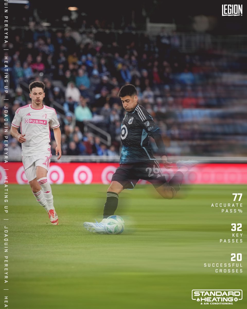 Our midfield maestro, connecting and creating chances 🔥

#MNUFC | <a href="/StandardHeating/">Standard Heating & Air Conditioning</a>