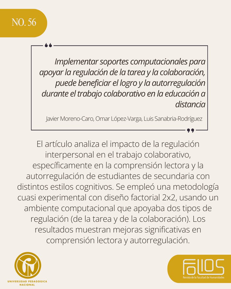 FoliosUPN's tweet photo. 🔍 ¿Sabías que aprender no es solo una tarea individual? Cuando compartimos nuestras estrategias, emociones y metas con otros, potenciamos nuestro aprendizaje. ¡La regulación interpersonal es clave! 🧠

Lee más aquí 📚👇
DOI: https://t.co/iZzW2TdxS0
URL: https://t.co/fKE6F9iyoK https://t.co/qJqKe9ljO9