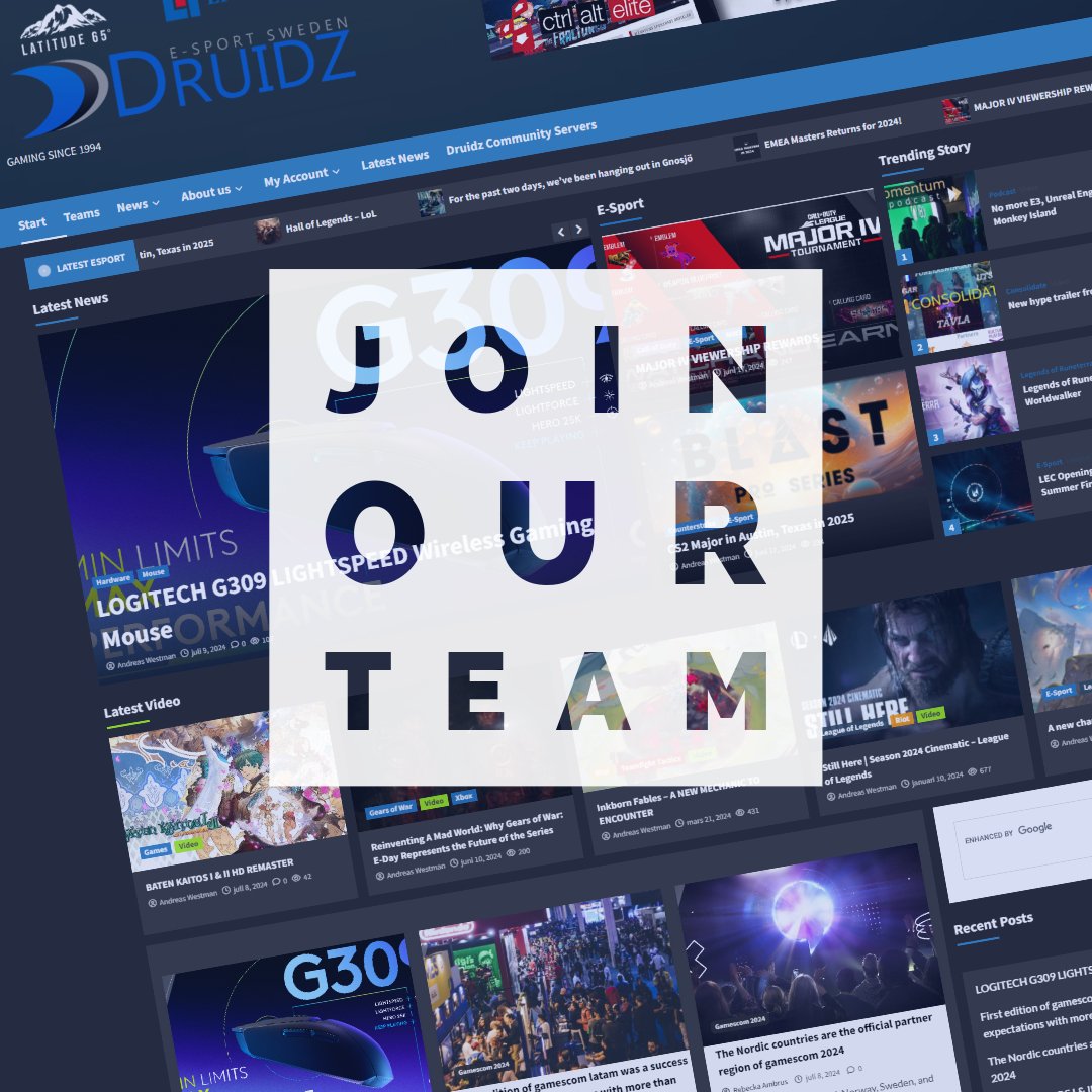 TeamDruidz's tweet photo. We need:
🙋Someone over 16 years old
🎮Passionate about games/tech
💬Proficient in English
🧍Someone who's self-propelled

We offer:
🎫Press passes to events
🕹️Games
🎚️Equipment
🧑‍🤝‍🧑A fun and hard working crew to hang with

Interested?
Email us - join@druidz.se https://t.co/ts3il5v4zV