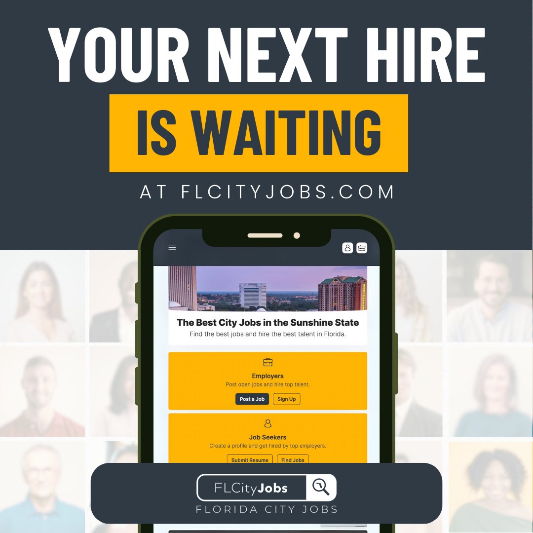 Post your municipal job openings for FREE on FLCityJobs and connect with qualified candidates across Florida. Whether you're hiring for full-time, part-time, or seasonal roles, find the perfect fit for your city’s needs—at no cost to you.

🔗 Get started: flcityjobs.com