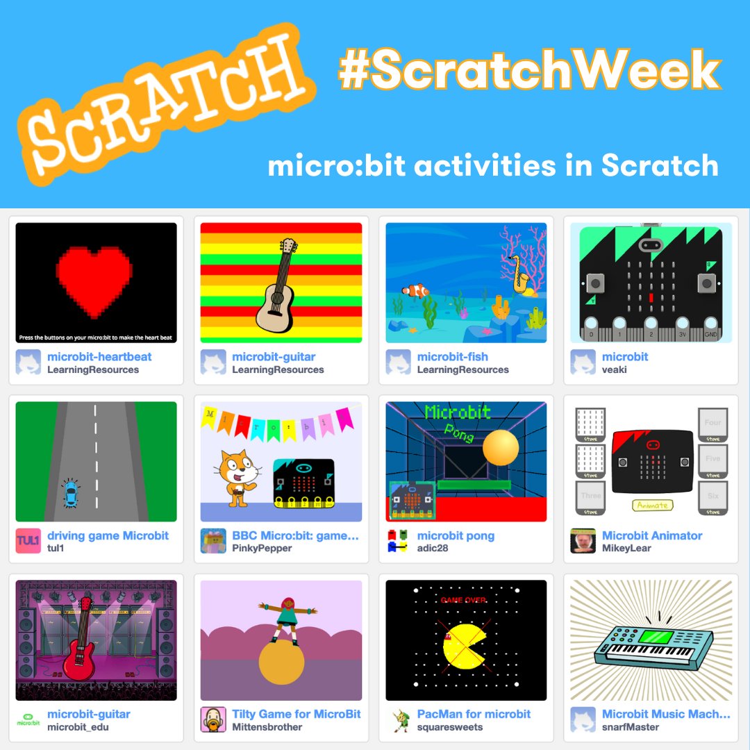 microbit_edu's tweet image. 🐱 Plus there are plenty more micro:bit projects on the @scratch website too - so no excuse not to join in and get coding this #ScratchWeek
scratch.mit.edu/search/project…
#coding #microbit