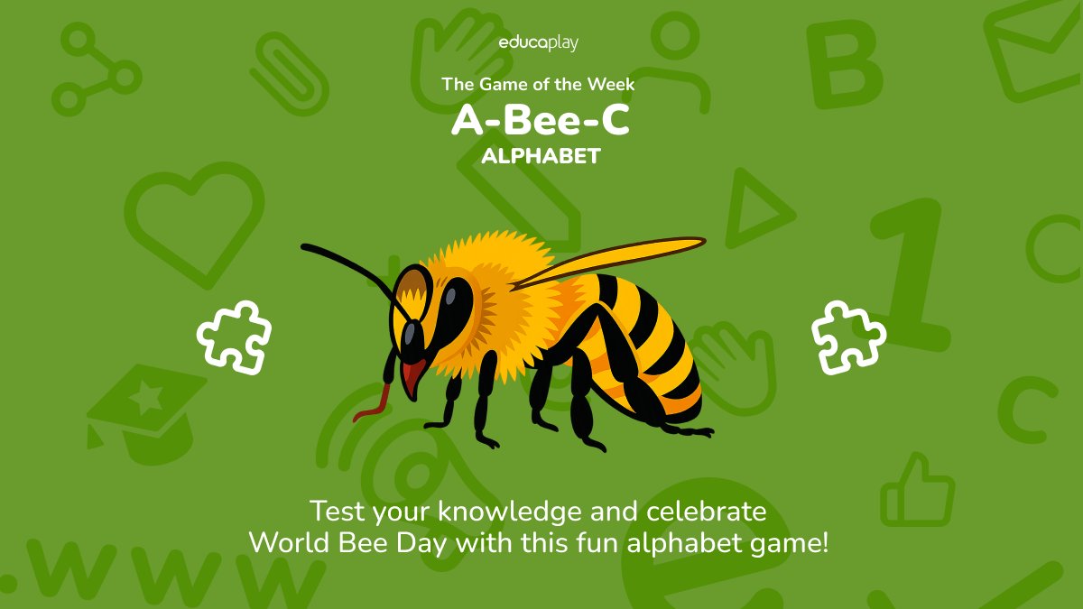 EDUCAPLAY_en's tweet photo. 🎮 Game of the Week 🎮

Today is the World Bee Day. Dare to complete this Alphabet game? 🐝

👉https://t.co/neRNTTHxjS

#gameoftheweek #AlphabetGame #WorldBeeDay https://t.co/ym13XQRgPO