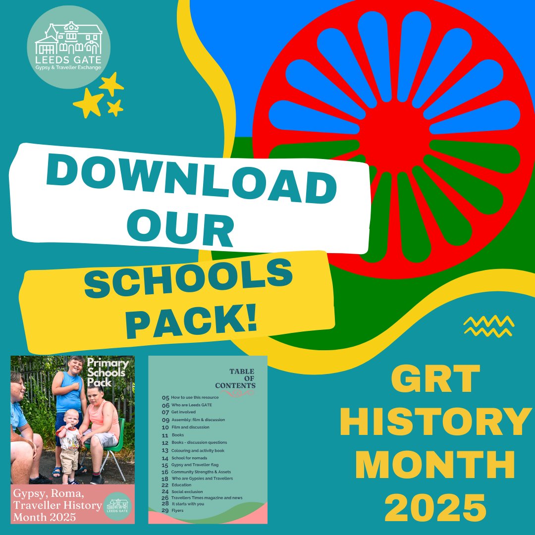 LeedsGATE's tweet image. After the success of our first pack, we’ve recreated it for 2025. The pack brings together so many brilliant resources of our own, and many other colleagues and partners - many of them Gypsies and Travellers. Our pack is free & available for download📣 shorturl.at/NkV79