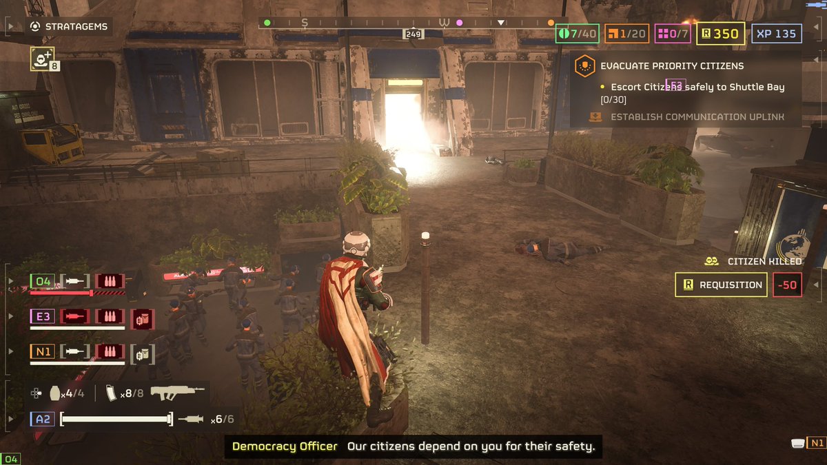DatGuyFromChi's tweet photo. Yo @ArrowheadGS ran into an issue with the citizen Evac. Npcs bunching up and not escaping. https://t.co/0tX6AFHjM3