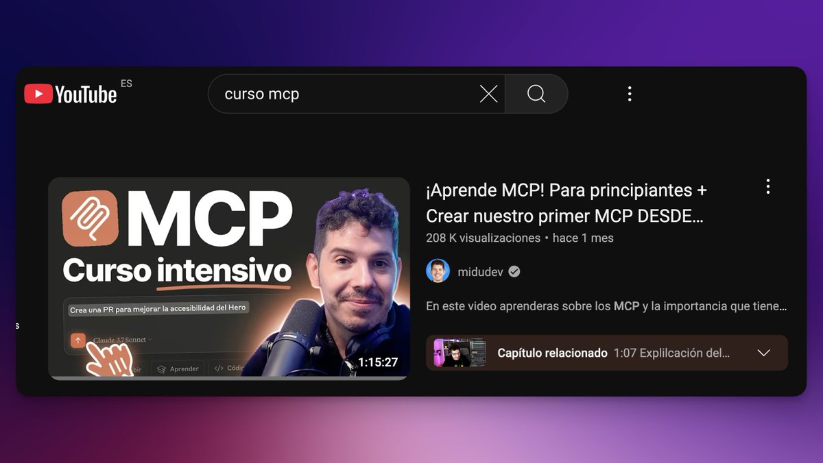 ¡Tienes que aprender MCP en cuanto puedas!
Es un protocolo para IAs que conecta con tus APIs

✓ ¡Windows tendrá soporte nativo!
✓ Compatible con GitHub Copilot, Cursor y Windsurf

Busca mi curso para desarrollar tu primer MCP paso a paso con JavaScript ↓